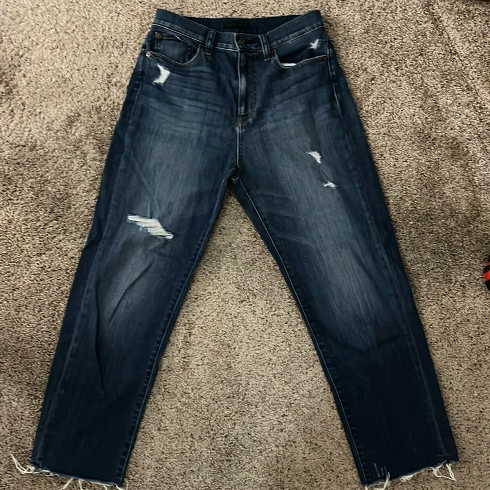 Uniqlo loose fit high waisted cropped jeans